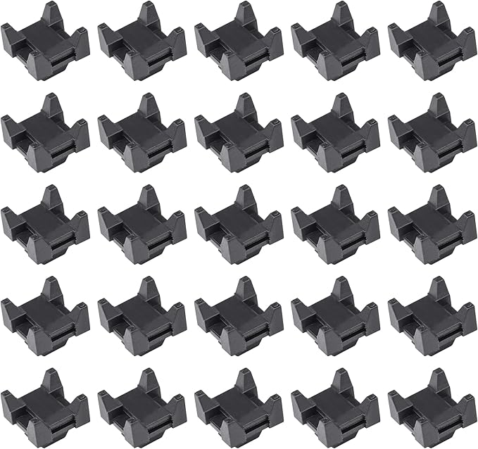 25 Pieces Plastic Cable Zip Tie Mounting Blocks, Drop-In Base Mounts for 15 or 40 Series Aluminum T-Slot Extruded Profiles Wire Management