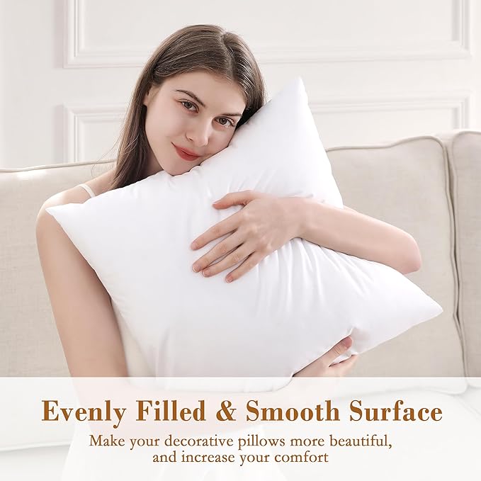 puredown® 24x24 Pillow Inserts, Pack of 1, Fluffy Soft Throw Pillow Inserts Filled with Plump Stuffer, Square Decorative Pillows for Couch, Sofa, Bed and Home Decor