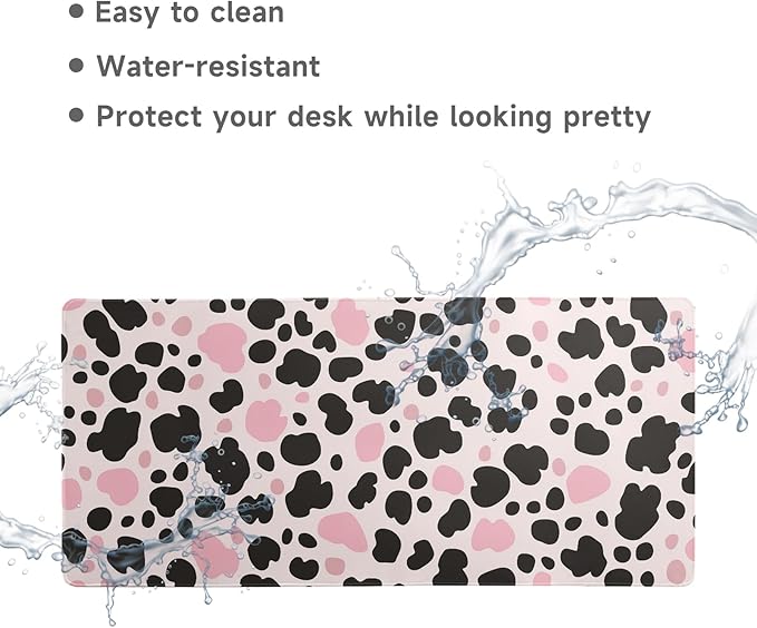 Desk Mat Mouse Pad Gaming Desk Pad XL Large Mouse Mat Office Decor Accessories (Pink Spots)