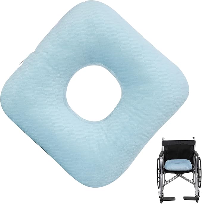 Anti-Slip Wheelchair Cushions, Bed Sore Cushions for Butt, Ergonomic Innovations Orthopedic Donut Pillow, Medical Seat Cushion for Sciatica, Back, Coccyx, Pressure Sore (L-Blue)