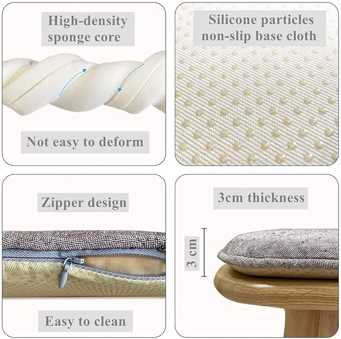 1/2/4 Packs Chair Cushion/Seat Cushion for Dining Chairs, Non-Slip Indoor Outdoor Kitchen U-Shaped Seat Pad/Chair Pads with Machine Washable Cover (Red Set of 1)