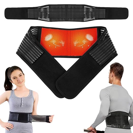 Back Support with Magnet, Tourmaline Magnetic Back Braces for Lower Back Pain Relief, Self Heating & Soothing Waist Band, Lumbar Support Belt for Herniated Disc/Sciatica (X-Large)