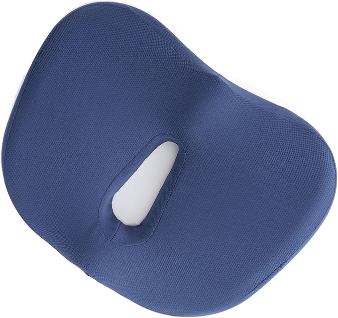Memory Foam Seat Cushion Breathable Hollow Core Orthopedic Sitting Pillow Pad for Office Car Home (Navy Blue)