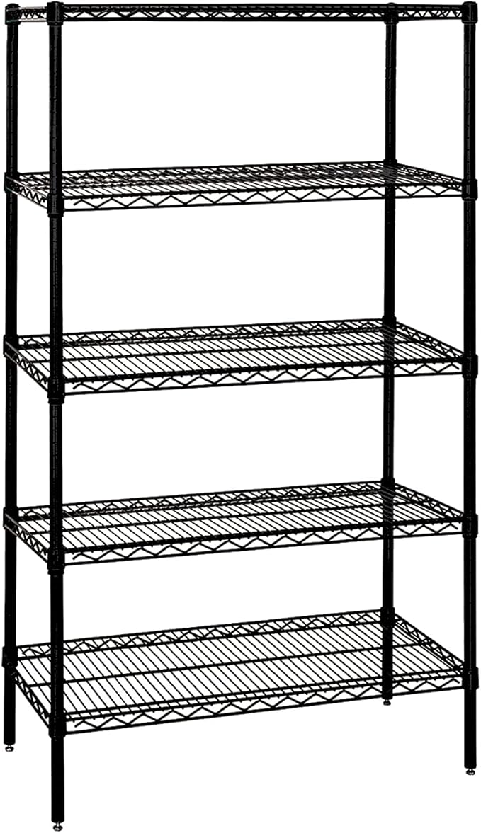 Quantum Storage Systems Wire 5 Shelf Starter KIT Black 86in