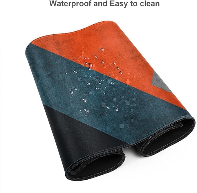 Modern Art Extended Mouse Pad 48" x 24", Abstract Design Desk Mat, Non-Slip Rubber Base, Large Surface for Gaming and Office, Durable, Waterproof, Vibrant Geometric Colors