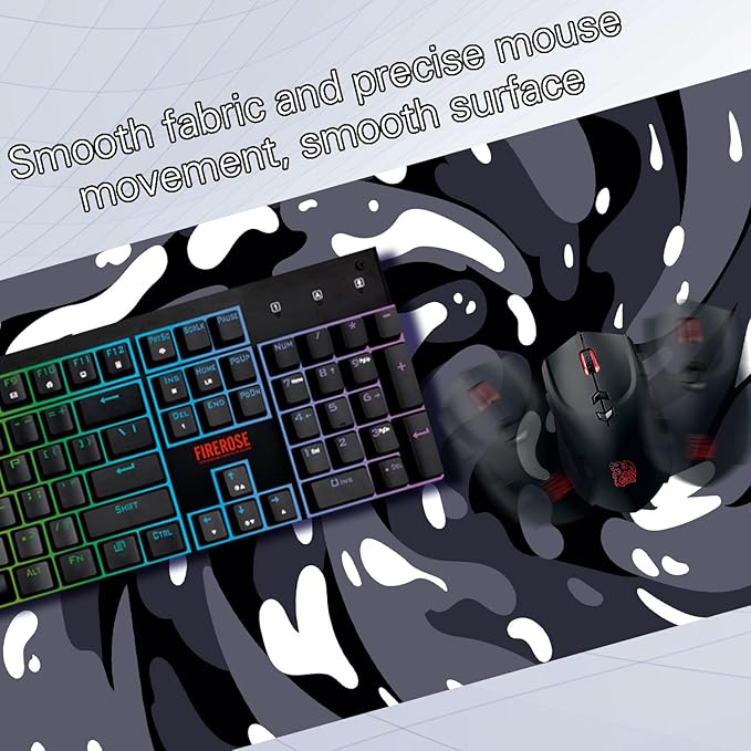 Fluid Pattern XXL Mouse Pad,Super Thick Waterproof Fluid Pattern Large Gaming Mousepad with Stitched Edge,Mouse Computer Desk Accessories,Non-Slip Base Mouse Keyboard Mat 800X400X4mm