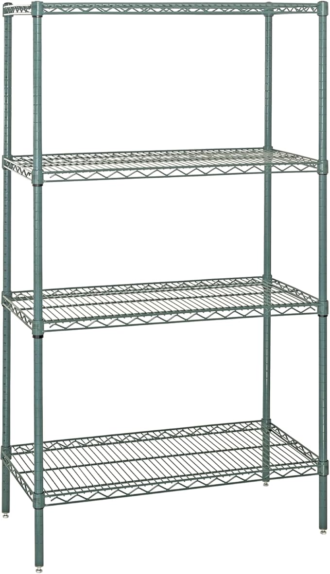 Quantum Storage Systems WR74-1830P Starter Kit Wire Shelves Green Epoxy 4 Shelves 74" H x 30" W x 18" D