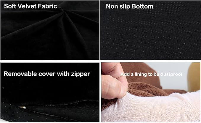 Sigmat Recliner Cushion for Elderly with Memory Foam 22x22x3 Inches Large Square Seat Cushion for Recliner Chair, Floor Pillow, Truck Seat Cushion Black