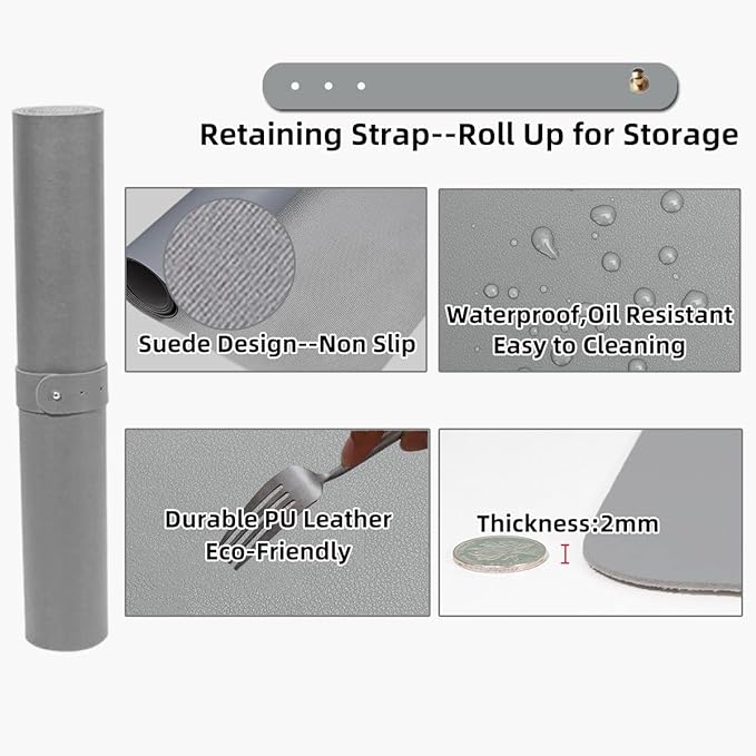 Large Gun Gleaning Mat for Pistol Rifle Shotgun, Oil-Resistant Gun Cleaning Pad, Non-Slip Waterproof Leather Workbench Mat Desk Pad for Gun Maintenance