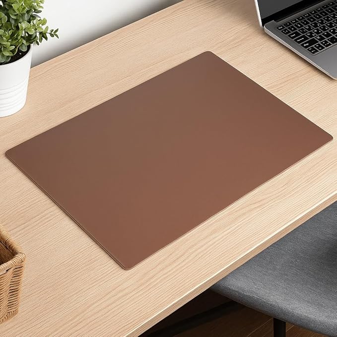 Dacasso Chocolate Brown Leather 30" x 19" Desk Mat Without Rails
