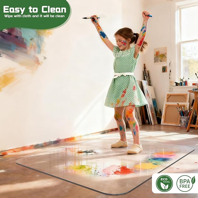 PET Office Chair Mat for Carpet - 36" X 48'' X 0.2" Thick Clear Shatterproof Office Chair Mat, Easy to Unroll and Lay Flat, Superior Glide, Heavy Duty Protection for Office Home Hardwood and Carpets