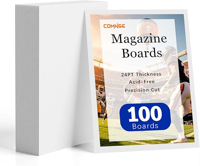 100-Count Magazine Backing Boards - 8.5" x 11" 24pt Acid-Free Boards, Comics Storage & Magazine Organizer, Precision Cut for Archival Protection & Display, Prevent Bending