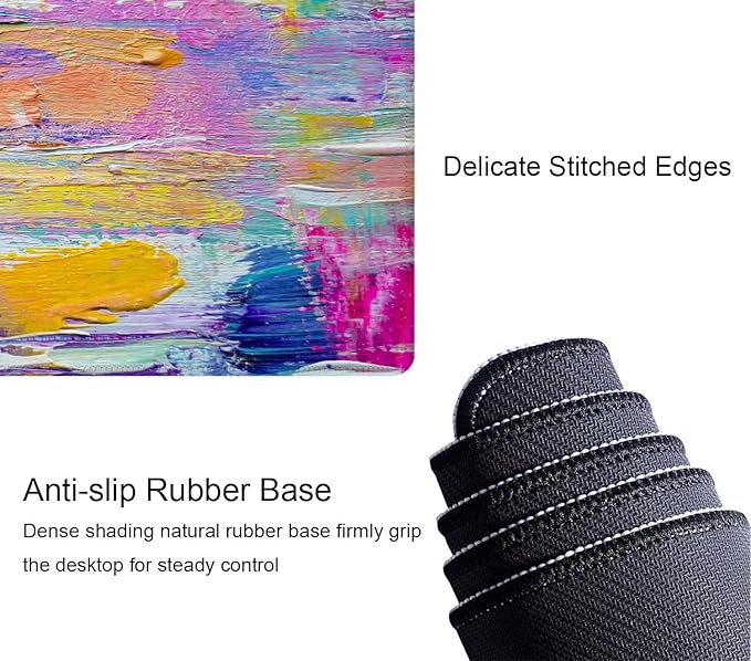 Paint Oil Paints Cover Large Mouse Pad XL Desk Mat Keyboard Mat Cute Office Decor Desk Accessories for Women Men Full Desk Mousepad XL Extended Mouse Mat Laptop Desk Pad 31.5''X11.8''