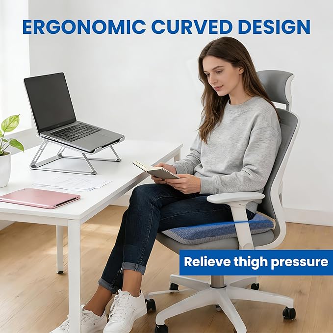 Ganondorf Extra Large Recliner Seat Cushion for Elderly Tufted Furry Booster Foam Cushion, Pressure Relief for Long Sitting Orthopedic Chair Cushion for Recliners Office Chairs, Navy