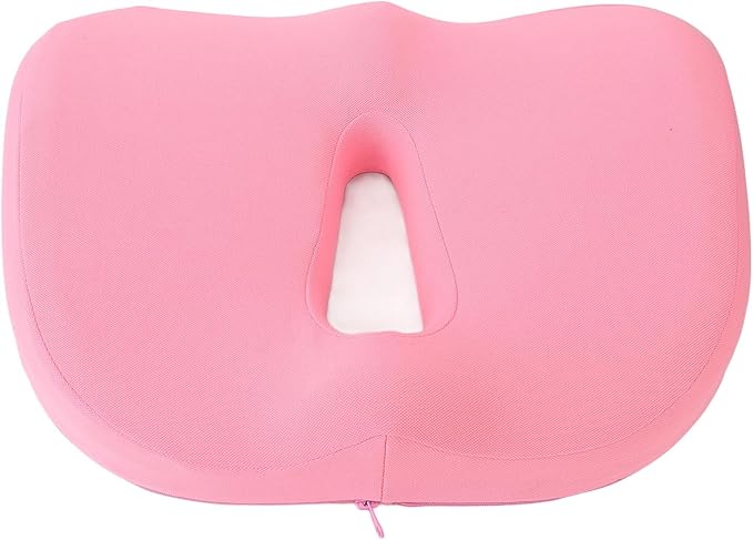 Memory Foam Seat Cushion Breathable Hollow Core Orthopedic Sitting Pillow Pad for Office Car Home (Pink)