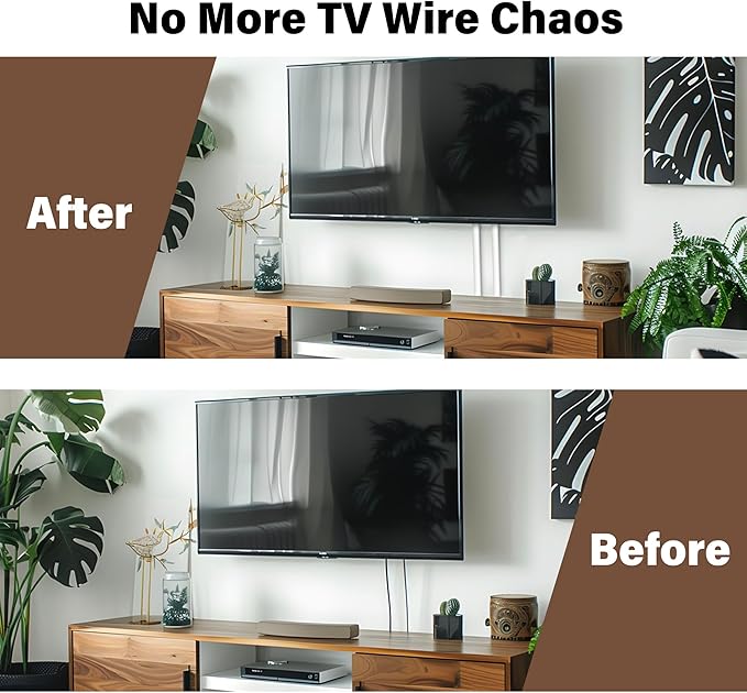 Cord Hider for Wall Mounted TV,78" One Cable Cover with Side Open, Flexible Silicone Wire Raceway Management,Self-Adhesive Cord Organizer,Wire Concealer Channel, White