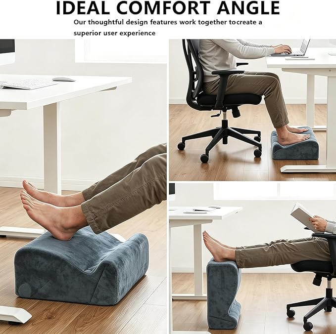 Foot Rest for Under Desk at Work. Multifunctional 3-Tier Foot Stool Office Desk Accessories, Soft Ergonomic Footrest,Support Foot Pillow,Heel Chair,Leg Elevation Pillow (Ivory, One Size)