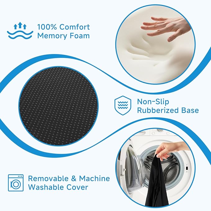 Seat Cushion for Office Chair - Cooling Honeycomb & Memory Foam 17.3" x 2.75" Tailbone Pain Relief Cushion, Ergonomic Desk Chair & Car Seat Cushion for Sciatica, Body Positioner