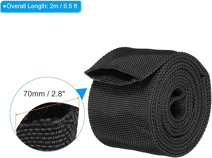 PATIKIL 1.7" Dia 6.5FT Nylon Protective Hose Sleeve, Cable Cover Sheath Protection for Welding Tig Torch Hydraulic Hose, Black