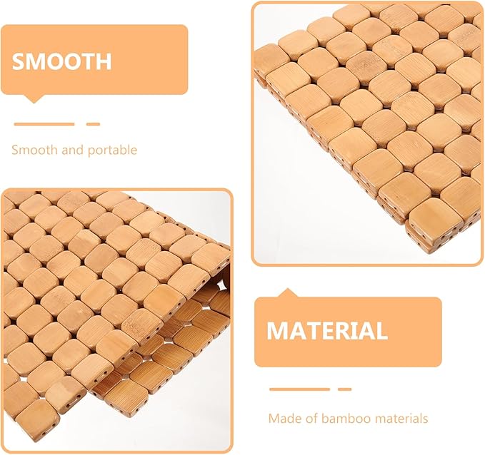 DECHOUS Natural Bamboo Chair Cushion Summer Cooling Car Seat Cover Pad for Office Chair - Breathable Seat Cushion Mat Comfort and Durability - 16.2 Inch
