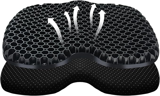 Kayak Seat Cushion, Thicken Anti Slip Waterproof Gel Kayak Seat, Portable Canoe Rowing Rubber Dinghy Pad for Stadium Sit in Kayak Inflatable Fishing Kayak Canoe Kayak Accessories