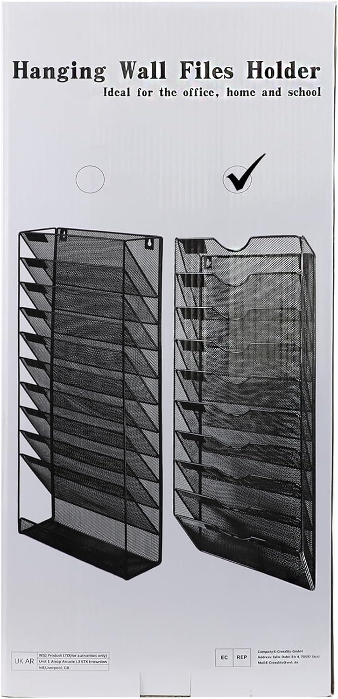 Wall Mounted File Organiser A7 Mesh in Hanging Wall File Holder Mail Organiser