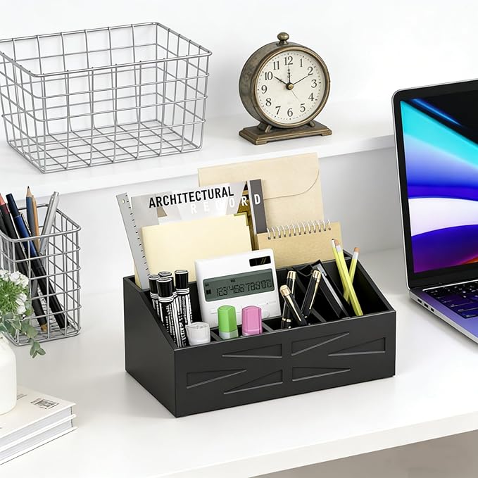 Large Mail Organizer Countertop,Farmhouse Desk and Kitchen Countertop Storage, Letter Sorter, Desk Mail and Bill Organizer, Desktop File and Paper Holder