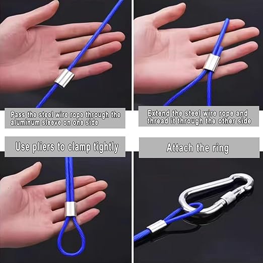 Aluminum Crimping Loop Sleeve Cable Crimp for 3/8" Diameter Double Ferrule Wire Rope and Cable (Pack of 14)