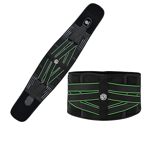 Back Brace for Lower Back Pain, Breathable Back Support Belt for Men and Women, Adjustable Support Straps Anti-skid Lumbar Support Pad for Pain, Sciatica, Herniated Disc (Green, X-Large (Waist: 45.3"-51.2"))