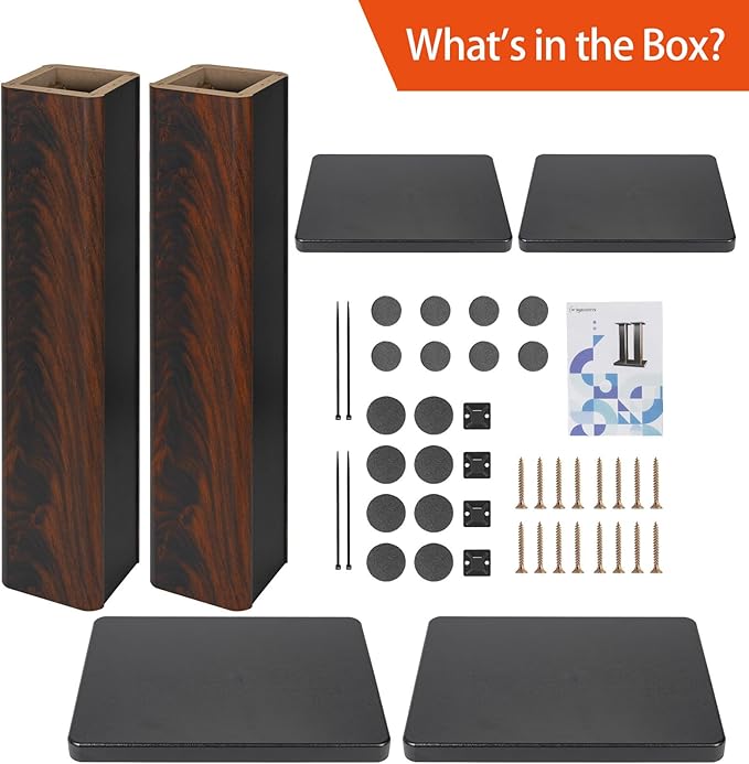 27.5 Inch (70CM) - Pair- Wood Speaker Stands for Home-Cinema HiFi Desktop and Satellite Speakers Monitor Stands, Enhanced Audio Listening Experience for Home Theaters