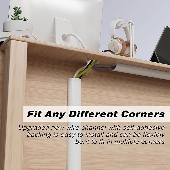 78" Silicone Cord Hider for Wall Mount TV,Large Self-Adhesive Cable Hider for 2-3 Cords,Cable Management Under Desk,Cord Organizer,Cable Raceway Home & Office Trim,Cord Concealer Channel,White