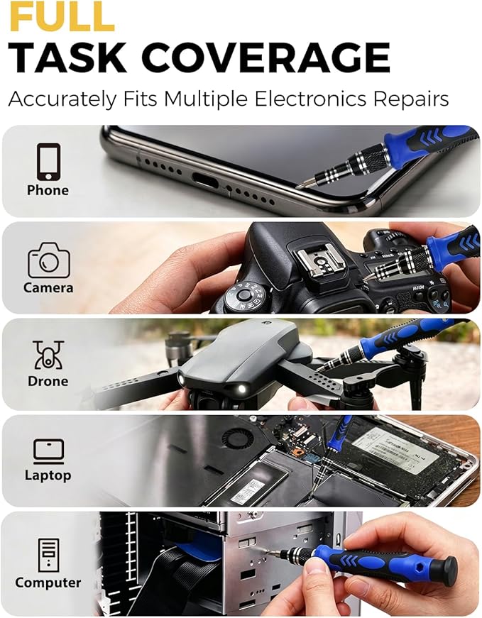 80 IN 1 Professional Computer Repair Tool Kit, Precision Screwdriver Set with 56 Bits, Magnetic Screwdriver Set for Laptop, PC, MacBook, Tablet, iPhone, PS4, Electronics, Gamer Tech Gifts for Men