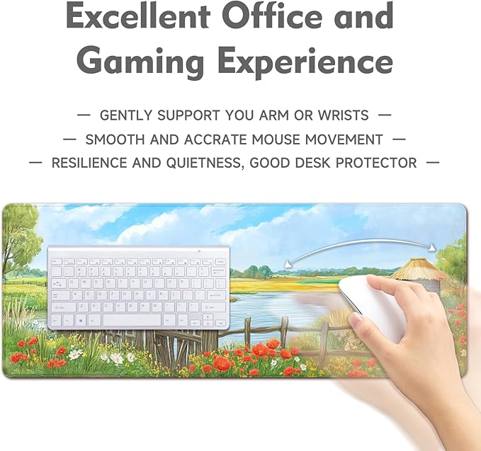 Desk Mat Mouse Pad Gaming Desk Pad XL Large Mouse Mat Office Decor Accessories (Countryside)