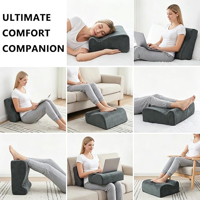 Foot Rest for Under Desk at Work. Multifunctional 3-Tier Foot Stool Office Desk Accessories, Soft Ergonomic Footrest,Support Foot Pillow,Heel Chair,Leg Elevation Pillow (Gray, One Size)