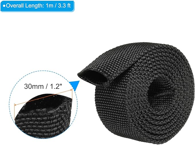 PATIKIL 0.7" Dia 3.3FT Nylon Protective Hose Sleeve, Cable Cover Sheath Protection for Welding Tig Torch Hydraulic Hose, Black