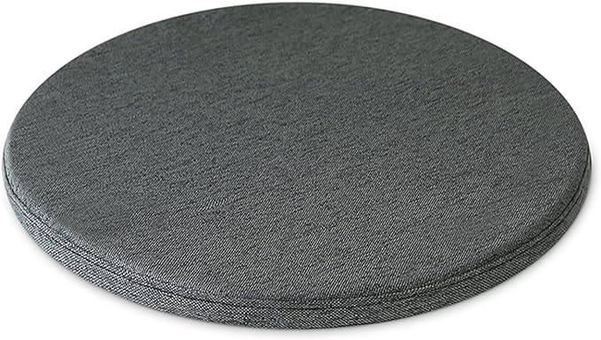 Detachable Cushion, Round Memory Foam Chair Pad, Non-Slip Design Soft Breathable Comfortable Seat Cushion, Suitable for Living Room, Dining Room, Office,With zipper, Washable -14x14inch- Dark Gray