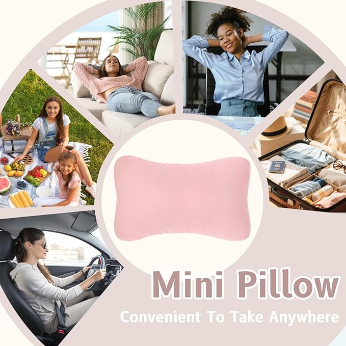 vocheer Small Pillows for Sleeping, 11"x7" Mini Pillow for Travel, Tiny Pillow for Neck, Lumbar, Knee, Wrist, Pets, Cotton Small Back Pillows for Travel, Bed, Office, Machine Washable, Dusty Rose-1pc