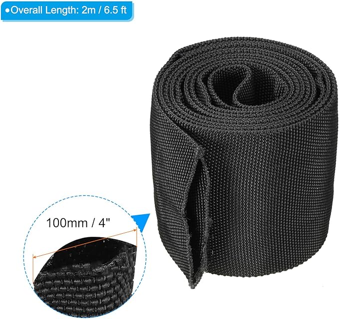 PATIKIL 2.4" Dia 6.5FT Nylon Protective Hose Sleeve, Cable Cover Sheath Protection for Welding Tig Torch Hydraulic Hose, Black