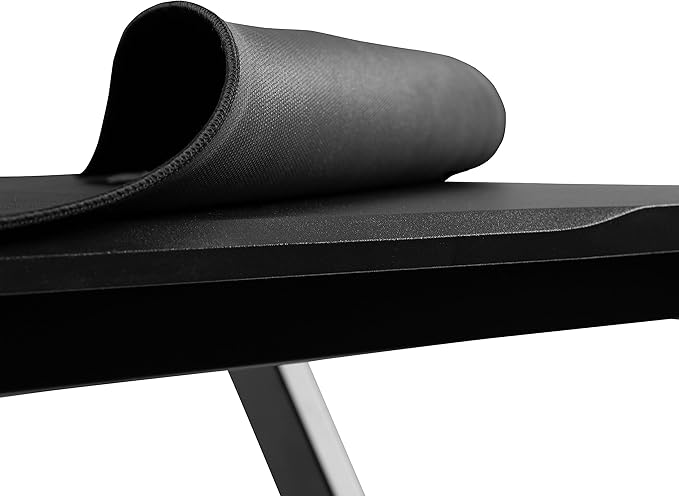 EMMA + OLIVER Black/Red Gaming Desk Bundle - Cup/Headset Holder/Mouse Pad Top