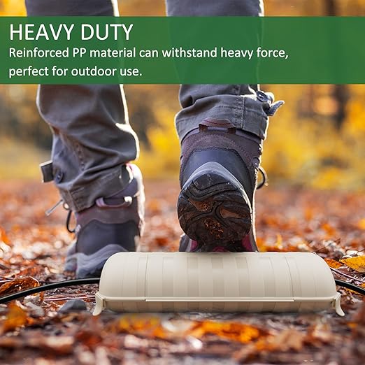 Flemoon Outdoor Extension Cord Safety Cover with Waterproof Protector Seal, Weatherproof Electrical Connection Box, Almond