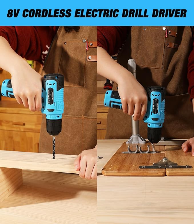 139-Piece Tool Set - Tool Kit with 8V Cordless Drill Driver in ToolBox Storage Case, General Household Drill Set for Home Repairs, Handyman, DIY Projects