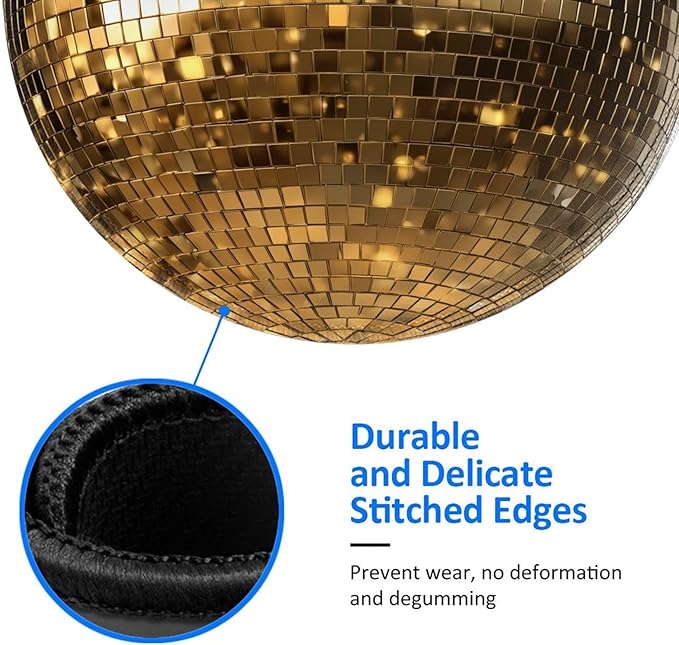 Gold Ball Print Round Mouse Pad Premium Textured Mouse Mat Washable Mousepads with Extended Stitched Edges Non Slip Rubber Base Small Mousepad 7.9 X 7.9 X 0.12 Inches