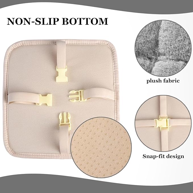 Anti-Slip Seat Cushions with Ties, Plush Dining Chair Pads, Durable Foam Cushions, Universal Stool Padding, Indoor-Outdoor Seat Cushions(Black,Rectangular 18X20in)