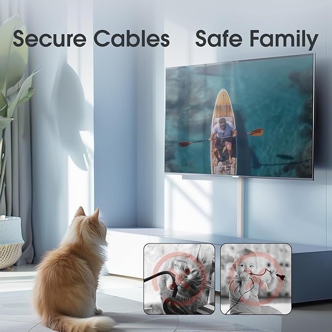 47in XX-Large Cord Hider Wall Mounted TV, Pre-drilled Cord Cover, Wire Hiders for TV on Wall, Paintable Cable Cover, W2.36in H0.75in