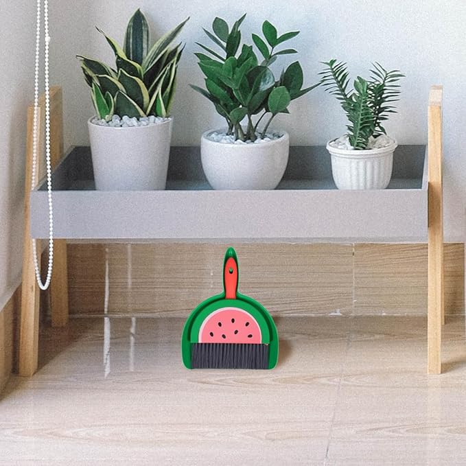 PRETYZOOM Mini Broom and Dustpan Set Lightweight Small Cleaning Kit for Desktop Car Interior Pet Hair Cleanup Compact Dustpan and Brush for Home Office Use