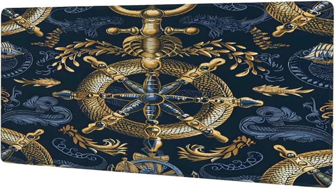 Large Mouse Pad Non-Slip Rubber Anchor Navy Beach Long Gaming Desk Mat Big Computer Keyboard Mousepad Waterproof Protector Wristing Pad for Gaming Office Home Decorative 31.5 X 11.8 Inch