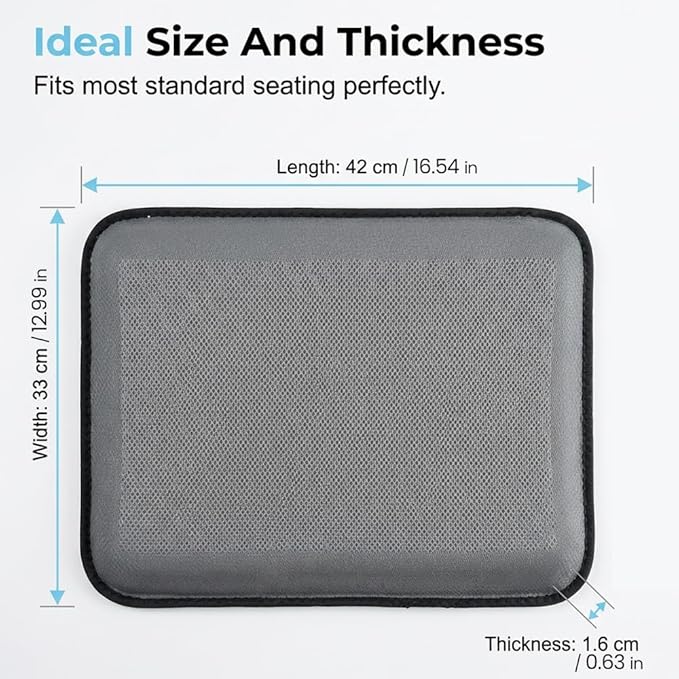 Gel Seat Cushion for Long Sitting, Cooling Seat Cushion, Breathable Honeycomb Design Absorbs Pressure Points Chair Pad for Office Chair, Wheelchair, Car & Truck (2)
