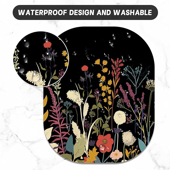 Small Mouse Pad, 6 x 7 Inch, Oval Mini Mouse Pad with Non-Slip Rubber Base for Laptop Wireless Mouse Keyboard Tray Mousepad, Beautiful Flowers and Plants
