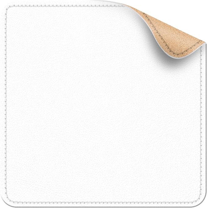 Leather Mouse Pad with Stitched Edge, Waterproof Gaming Mouse Mat for Computers, Laptop, Office & Home (White, 11"*8")