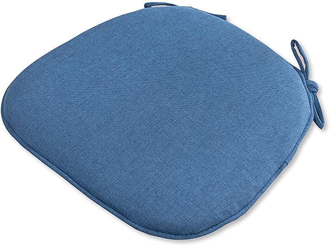 U Shaped Chair Cushion Cover with Ties for Dining Pad Set of 1 Linen Thick Non Slip Seat Kitchen Living Room Office Decor Machine Washable 17inchx 16inch (Blue, 1), 17x16x1.2inch